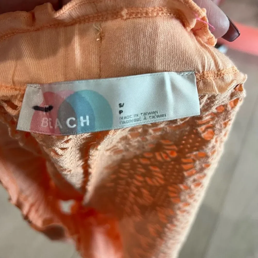 Free People Beach Crochet Love Shorts Size S Peach Lace